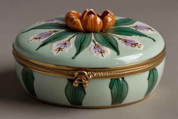 Exploring the Round Tiffany Porcelain Hinged Lidded Trinket Box France Limoges Fritillaria Design Round Tiffany Porcelain Hinged Lidded Trinket Box France Limoges Fritillaria